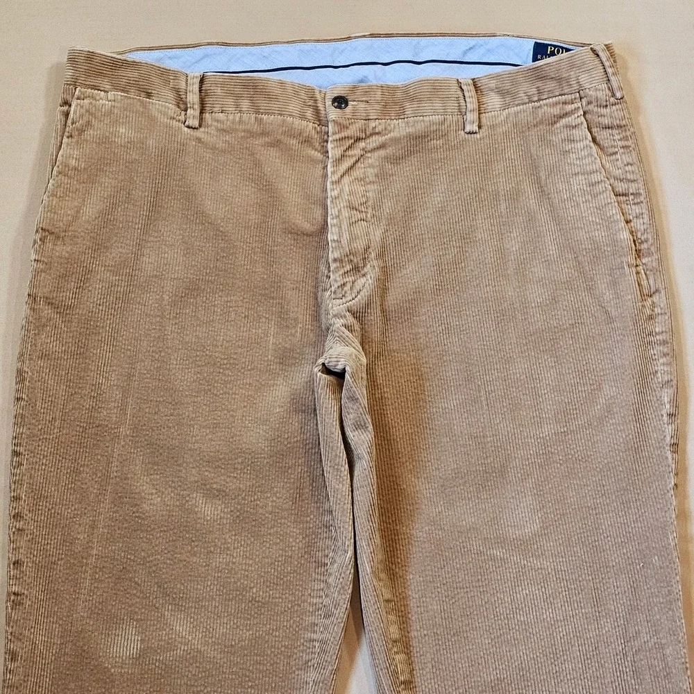Polo Ralph Lauren Mens Classic Fit Corduroy Pants Tan Stretch 40x32 RN41381